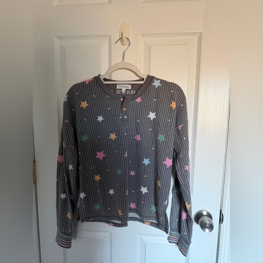 PJ Salvage Gray Star Pajama Top